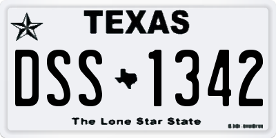 TX license plate DSS1342