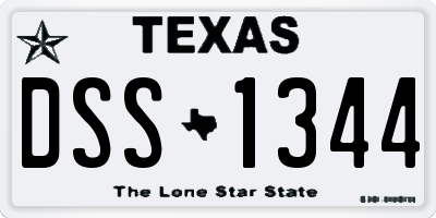 TX license plate DSS1344