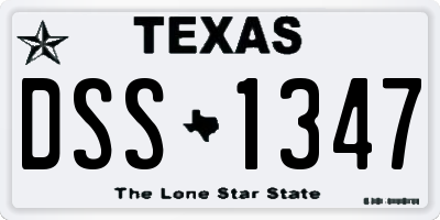 TX license plate DSS1347