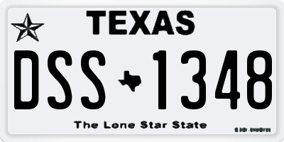 TX license plate DSS1348