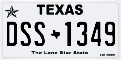 TX license plate DSS1349