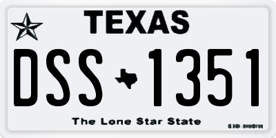 TX license plate DSS1351
