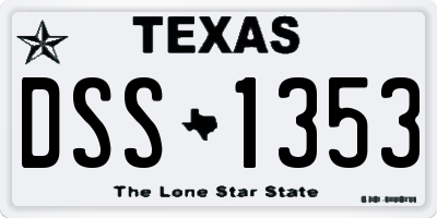 TX license plate DSS1353