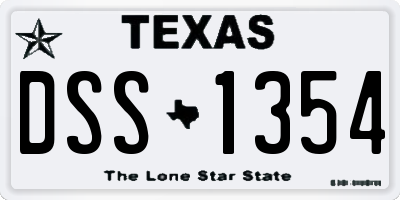 TX license plate DSS1354
