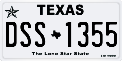 TX license plate DSS1355