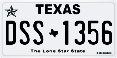 TX license plate DSS1356