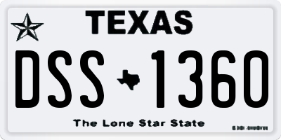 TX license plate DSS1360