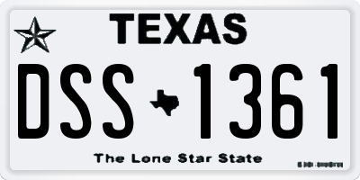 TX license plate DSS1361