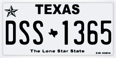 TX license plate DSS1365