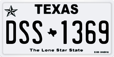 TX license plate DSS1369