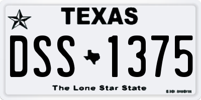 TX license plate DSS1375