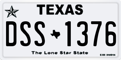 TX license plate DSS1376