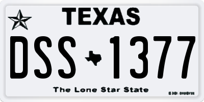 TX license plate DSS1377