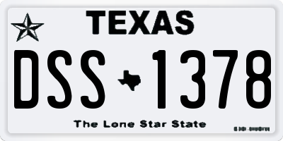 TX license plate DSS1378