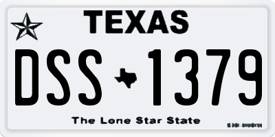 TX license plate DSS1379
