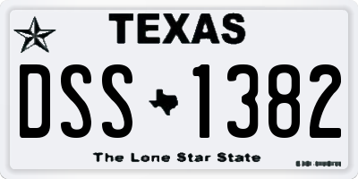 TX license plate DSS1382