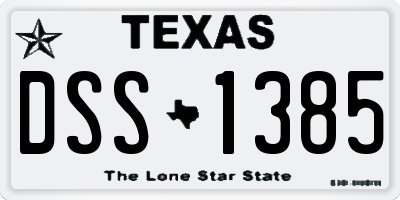 TX license plate DSS1385
