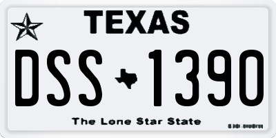 TX license plate DSS1390