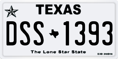 TX license plate DSS1393