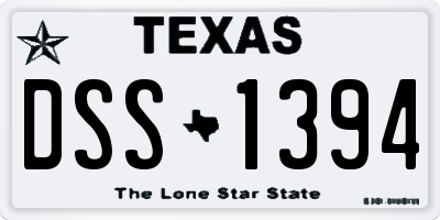 TX license plate DSS1394