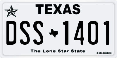 TX license plate DSS1401