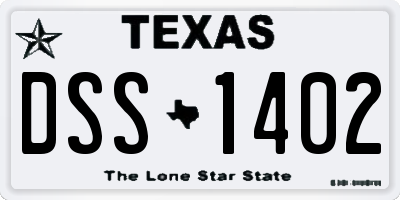 TX license plate DSS1402