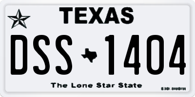 TX license plate DSS1404