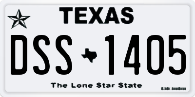 TX license plate DSS1405