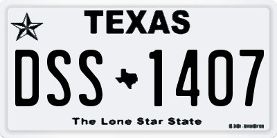 TX license plate DSS1407