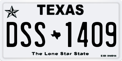 TX license plate DSS1409