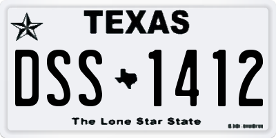 TX license plate DSS1412