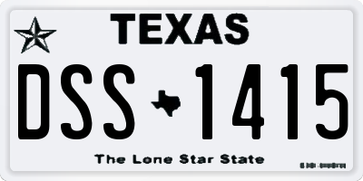 TX license plate DSS1415