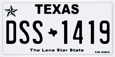 TX license plate DSS1419