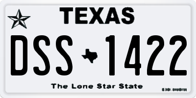 TX license plate DSS1422