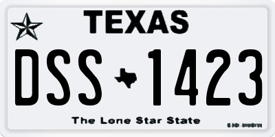 TX license plate DSS1423
