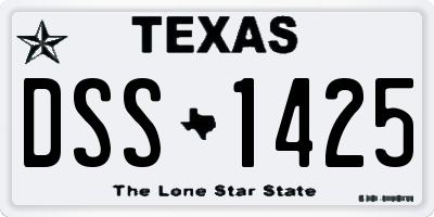 TX license plate DSS1425