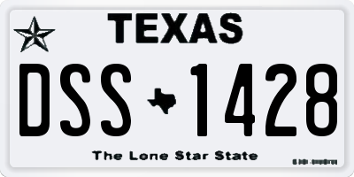 TX license plate DSS1428