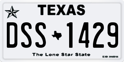 TX license plate DSS1429