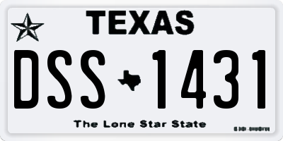 TX license plate DSS1431