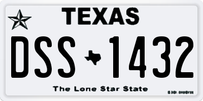 TX license plate DSS1432