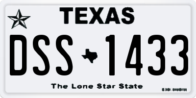 TX license plate DSS1433