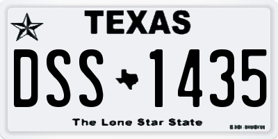 TX license plate DSS1435