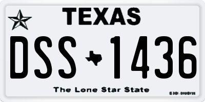 TX license plate DSS1436