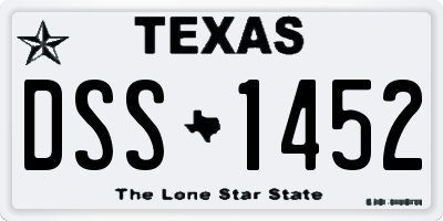 TX license plate DSS1452
