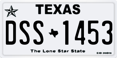TX license plate DSS1453