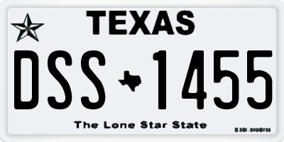 TX license plate DSS1455