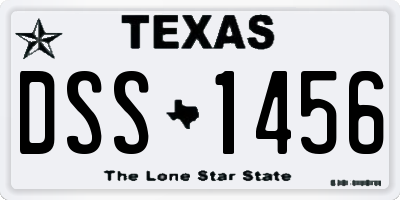 TX license plate DSS1456