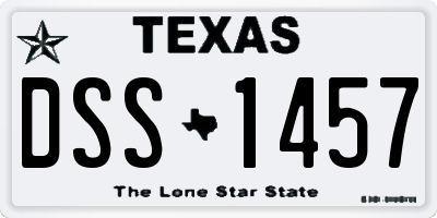 TX license plate DSS1457