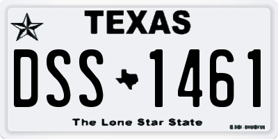 TX license plate DSS1461