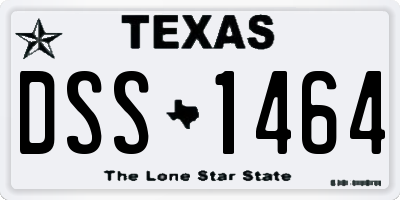 TX license plate DSS1464